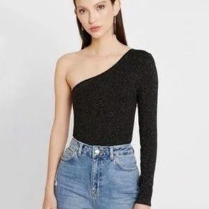 BDG Urban Outfitters One Shoulder Shimmer Bodysuit, sz Medium